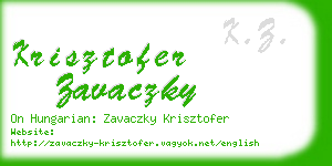 krisztofer zavaczky business card